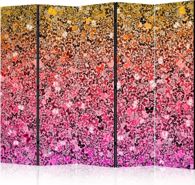 Produktbild von 5-teiliger Doppelseitiger Vlies Paravent - The language of butterflies II 225x172 cm Für Kinder g-C-0170-z-c