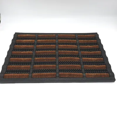 Image de Hanse Home Mix Mats Paillasson Caoutchouc-Coco Brushes Noir Naturel