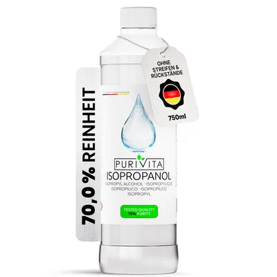 Produktbild von PURIVITA® Isopropanol 70 % Reinigungsalkohol, gebrauchsfertig, Entfetter, 750 ml