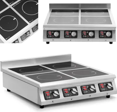 Zdjęcie produktu dla Kuchnia Indukcyjna 4 Palnikowa Nastawna Timer 400 V 4 X 3500 W