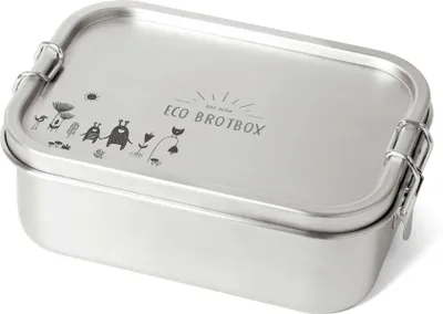 Produktbild von ECO Brotbox - Yogi+ Monster Edition - auslaufsichere Edelstahl Lunchbox mit Gravur (0,8L)