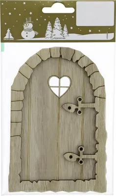 Produktbild von Deko Tür aus Holz 14 x 9,5 cm natur