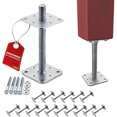 Produktbild von SOTECH Pfostenträger M24 110 x 110 x 250 mm feuerverzinkt – Einschlag-Bodenhülse (16 Stück)