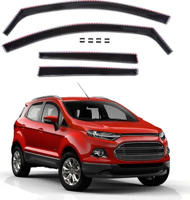 Produktbild von J&J AUTOMOTIVE | GP Windabweiser Für Ford Ecosport ab 2013 4tlg, GP Regenabweiser, Schwarz, Getönt, Aerodynamisch, Einfache Montage, Befeistigung mit Clips