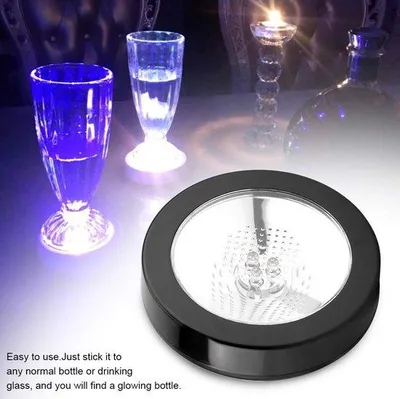 Zdjęcie produktu dla Podkładki LED – Podświetlane podkładki – Okrągłe oświetlenie – Białe – Oświetlenie podkładek LED – Idealne do butelek – Doskonałe do...