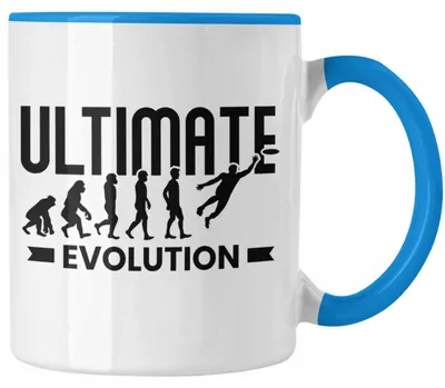 Produktbild von Frisbee Evolution Tasse Geschenk Ultimate Disc Golf Geschenkidee Frisbee-Spieler (Blau)