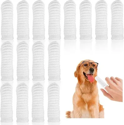 Produktbild von Famanu Fingertandenbürste für Haustiere – 16 waschbare und wiederverwendbare Bürsten