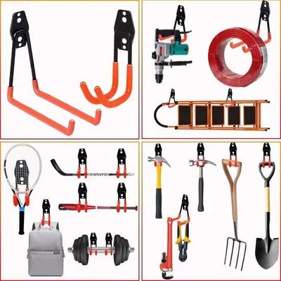 Image de Crochets muraux pour outils électriques, lot de 10, orange