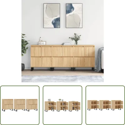Produktbild von The Living Store Sideboards 3 Stk. Sonoma-Eiche Holzwerkstoff
