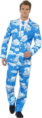 Image de Smiffys - Costume "Sky High" pour homme SM3317 (L) (Bleu/Blanc)