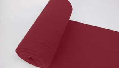 Produktbild von Bündchenstoff LUC Bordeaux, Uni 270 g/m², Strickschlauch glatt/fein, 35 cm breiter Schlauch, 25 cm lang, Meterware