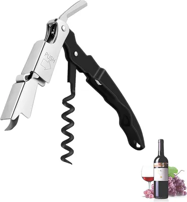 Produktbild von Kellnermesser aus Edelstahl mit Korkenzieher für alle Korkenarten