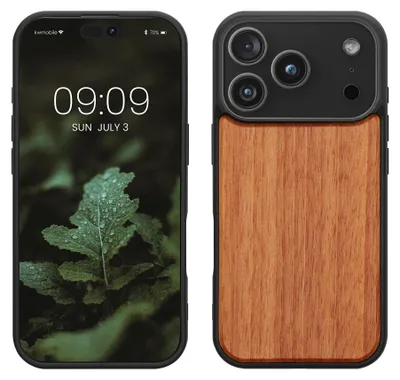 Produktbild von kwmobile Handyhülle für Apple iPhone 18 Pro / iPhone 17 Pro Hülle Holz - Case mit TPU Bumper - Stoßfestes Hardcase - Schutzhülle Cover in Natur