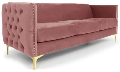 Image de MENZZO Canapé 3 places Joshua Velours Rose