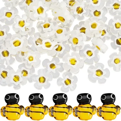Immagine prodotto di Perline in vetro soffiato per la creazione di gioielli, set da 65 pezzi