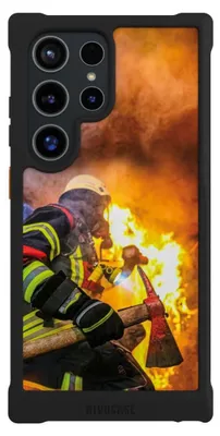 Produktbild von NIVOCASE Hülle für Samsung Galaxy S24 Ultra  Stoßfeste Handyhülle NIVOmax Case Schwarz Feuer Feuerwehr Lebensretter