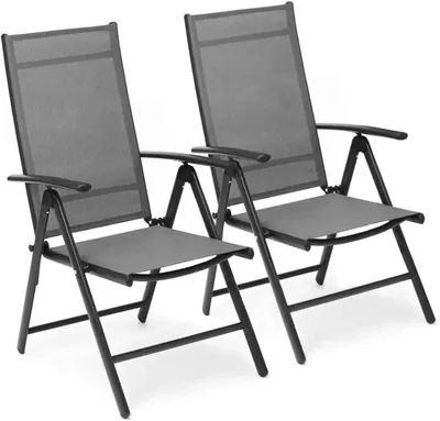 Immagine prodotto di Set da giardino composto da 3 elementi - Set di mobili da giardino - Set per balcone - Set di sedie pieghevoli - Sedie regolabili