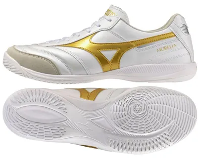 Obrázok produktu pre Mizuno Morelia Sala Elite In - biela/futbalová zlatá/galaktická strieborná, veľkosť: 6,5