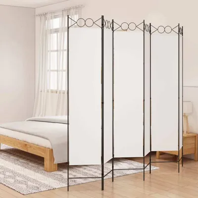 Produktbild von "im Angebot" 6-tlg. Paravent Weiß 240x200 cm Stoff - Paravents CC15890