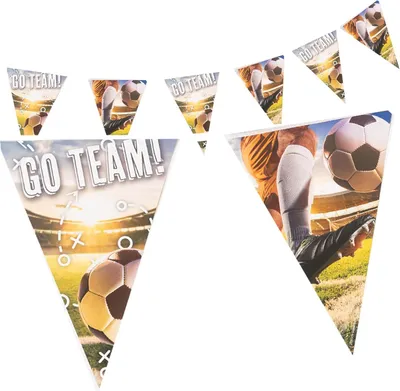 Produktbild von Fußball Wimpelkette 4–5 m – realistische Deko für Turniere & Geburtstage