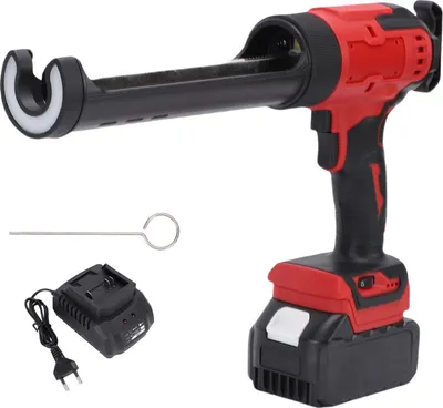 Obrázek produktu pro Sada akumulátorové pistole na kartuše s dobíjecím akumulátorem, 6 stupňů rychlosti, integrovaná lampa, 300 ml (10 oz), EU zástrčka