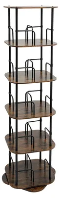 Produktbild von Bücherregal - Drehbares Standregal mit 5 Ebenen - 45×45×159 cm - Eisen & Holz - Modernes Design - 30 cm Fachabstand - Grün