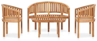 Produktbild von vidaXL 4-tlg. Garten-Lounge-Set Massivholz Teak