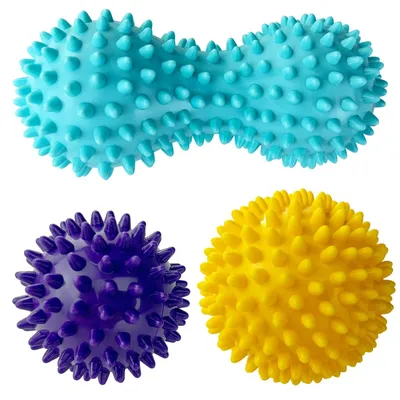 Produktbild von Massageball Massagebälle Faszienball - 3 Stück - 7 cm und 9 cm - PVC mit Noppen