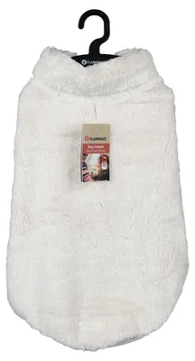 Image de Pull pour chien Flamingo Fergi blanc, longueur dos : 50 cm