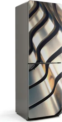 Zdjęcie produktu dla Metaliczna tekstura fal - Magnetyczna osłona lodówki - Folia dekoracyjna magnetyczna do kuchni - Magnetyczna dekoracja lodówki - Samoprzylepna tablica magnetyczna - Folia magnetyczna na drzwi lodówki - 60x190 cm
