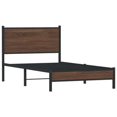 Produktbild von Metallbett ohne Matratze Braun Eichen-Optik 100x190 cm