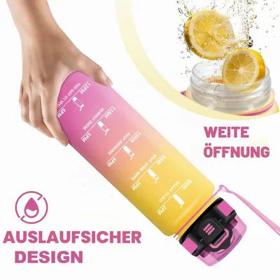 Produktbild von Trinkflasche 1000ml JAPORIA, BPA-frei, Auslaufsicher, Wasserflasche mit