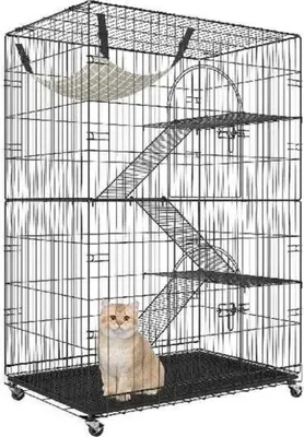 Image de Enclos pour chats pliable - Caisse pour chats - Cage pour chats - Jusqu'à 14 kg de charge