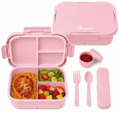 Bento Box 1300 ml, 3 Fächer, BPA-frei, mit Besteck, auslaufsicher