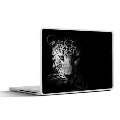 Produktbild von MuchoWow® Laptop Aufkleber Sticker Cover Panther - Wildtiere - Schwarz und weiß - Tiere 32.5x23.5 cm - Sticker für Laptop - Selbstklebend