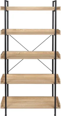 Immagine prodotto di Scaffale in legno a 5 ripiani, moderno, in MDF color rovere