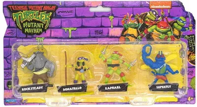 Obrázek produktu pro Želvy Ninja Donatello Raphael Rocksteady Superfly figurka 4er Pack Playmates