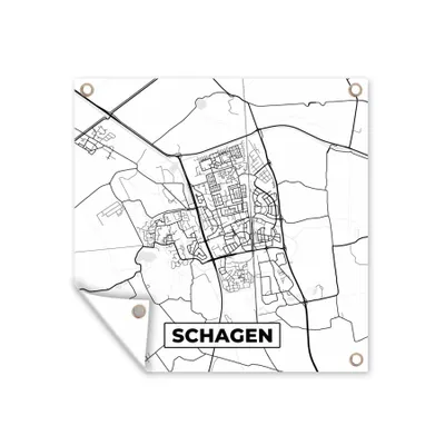 Obrázek produktu pro MuchoWow® Zahradní plakáty - Mapa - Schagen - Mapa města - 200x200 cm - Zahradní dekorace