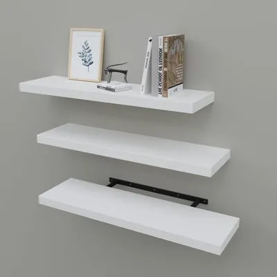 Productafbeelding van Set van 3 Witte Zwevende Planken voor Muur