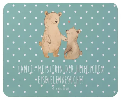 Produktbild von Mr. & Mrs. Panda Mousepad Tante Eisdielenmeisterin - Meeresbrise - Geschenk, einzigartige Designs, Liebe, Mouse Pad, pc mauspad, Dankeschön, Verwandtschaft, Familie