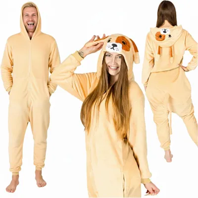 Obrázok produktu pre Psička Kigurumi Onesie – tepláková súprava, pyžamo, kombinéza, veľkosť M