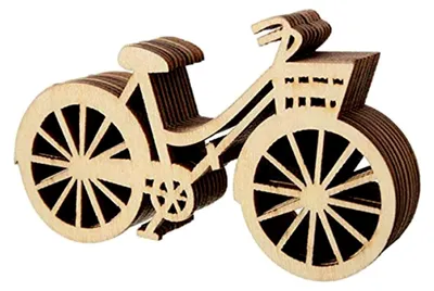 Produktbild von 10 Stück Holz-Fahrradformen für Bastelarbeiten und Dekoration