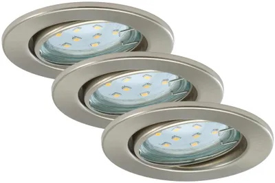 Immagine prodotto di Lampade da incasso a LED orientabili IP23 3xGU10 2,9 W argento metallo Ø8,6 cm Briloner