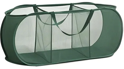 Produktbild von Pop Up Wäschekorb - Faltbar mit 3 Fächern und 100L Volumen - Aufbewahrung für Kinderzimmer, Camping und Reisen - 36 x 36 x 80 cm