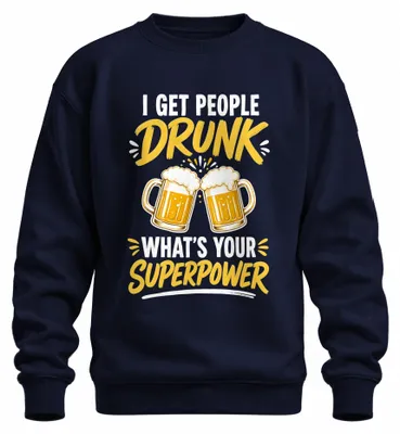 Obrázek produktu pro "Já lidi opíjím. A jaká je vaše superschopnost?" Mikina s potiskem "Bier Barkeeper", tmavě modrá, velikost 3XL