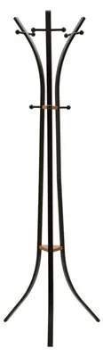 Image de Cintres en métal noir et bois, dimensions : 52 x 63 x 183 cm