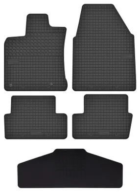 Produktbild von Gummi-Fußmatten + Tunnel für Nissan Qashqai I J10 1.5/1.6 2006-2013 (Crossover) – 5-tlg, Schwarz, passgenau – Wielganizator SolidTread