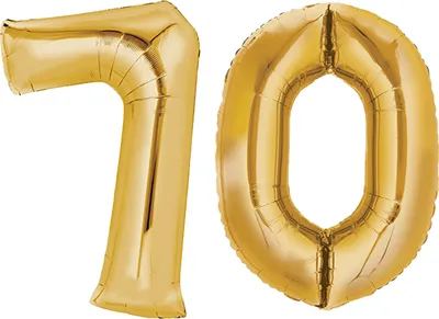 Produktbild von Folienballon, 80 cm, gold, Ziffer 70