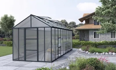 Image de Serre de jardin 14.28m² gris anthracite - Palram - 702210 - glory