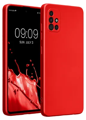 Produktbild von kwmobile Handyhülle für Samsung Galaxy A51 Hülle - weiche Silikon Case metallisch schimmernd - Schutzhülle Cover - Metallic Dunkelrot